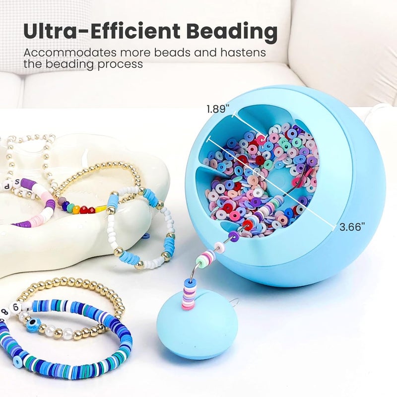 Tilhumt Bead Spinner Kit, 3826Pcs Bracelet Spinner Kit Electric Bracelet Maker Machine with Beginner Friendly Positioning Mat and 18 Colors Polymer Clay Beads for Jewelry Bracelets Making - Image 2